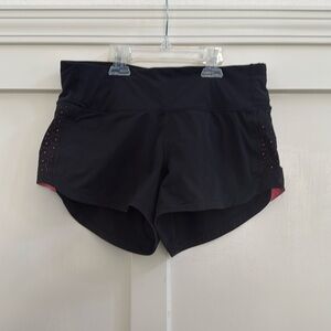Black Lululemon Shorts, With Pink Detail on sides